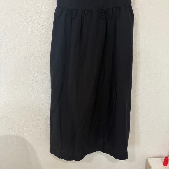 Aligne Rosia Drop Waist Linen Midi Dress Black Casual Basic Vacation Size 4 - Picture 5 of 14